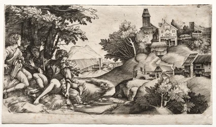 Bergers dans un paysage, vers 1517