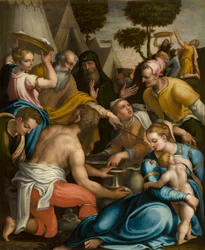 Chapelle du Saint-Sacrement, Première travée côté nord, Giulio Campi, Récolte de la manne 1569