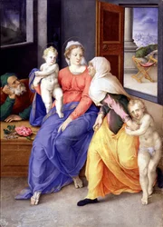 La Sainte Famille avec Jean-Baptiste enfant et Sainte Élisabeth, 1556-1557