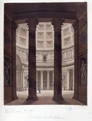 Intérieur du Panthéon de Rome - dans "Le costume ancien et moderne", de Dr. Jules Ferrario, éd. Milan