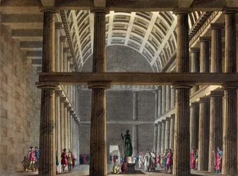Intérieur du Parthénon, début du 19e siècle - dans « Le costume ancien et moderne » par Jules Ferrario