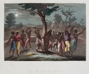 Office de Monbo Jombo une nuit de lune en Sénégambie - dans "Le costume ancien et moderne" par Ferrario, éd. Milan