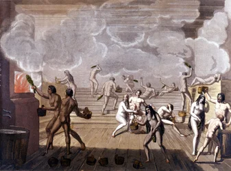 Bains russes, début du 19ème siècle dans "Le Costume Ancien et Moderne" par Jules Ferrario