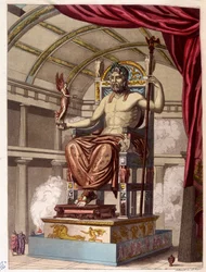 Statue de Jupiter (Zeus) - dans « Le costume ancien et moderne » de Ferrario, éd. Milan