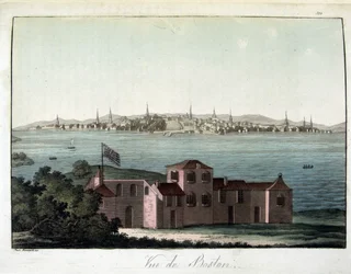 Vue de la ville de Boston - dans "Le costume ancien et moderne", de Dr. Jules Ferrario, éd. Milan