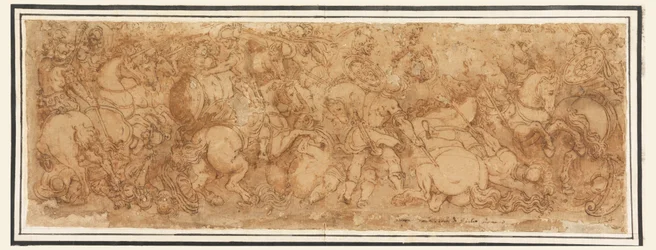 Dessin, scène de bataille, 1524-46