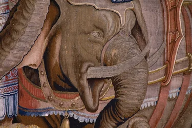 Série Les Actes de Scipion : La bataille de Zama. Modèle Giulio Romano. Atelier de Balthasar van Vlierden (?), Bruxelles. 1523-1532. (détail)
