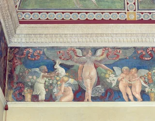 Frise de la Camera con Fregio di Amorini, chambre de la frise des Amours, détail de deux amours, dont l