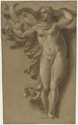 Hermaphrodite en cariatide
