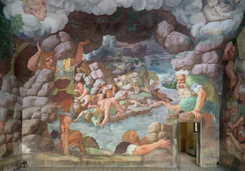 Sala dei Giganti, détail de la destruction des géants par les éclairs de Jupiter, 1536 (détail)