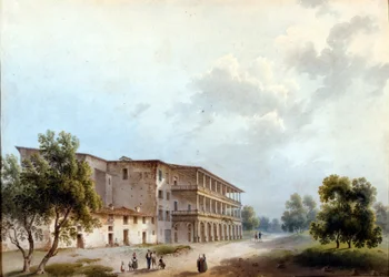 Milan, la Villa Simonetta. Peinture par Alinovi. Stendhal a renommé Angela Pietragrua Dame Simonetta. Museo Milano, Milan