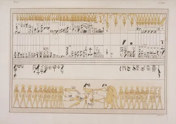 Le Grand Zodiaque, de la tombe de Menephtah I, Biban-el-Moluk, Nubie, illustration de "Les Monuments de l