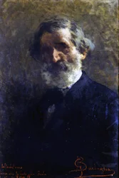 Portrait de Giuseppe Verdi (1813-1901), compositeur italien par Barbaglia