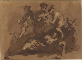 Scène Mythologique avec Dieux de la Mer