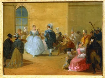 Un bal masqué vénitien ... (peinture sur toile)