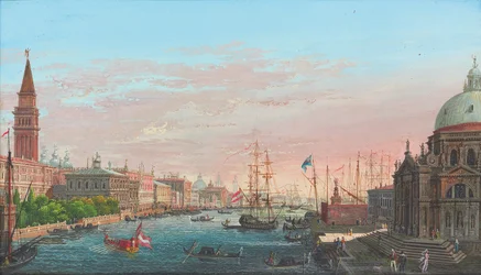 Vue du Grand Canal, Venise, avec le Palais des Doges et la Salute