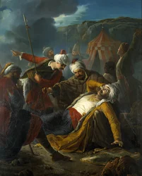 La mort de Dragut (pirate turc) lors du siège de Malte par les Turcs en 1565 - par Giuseppe Cali