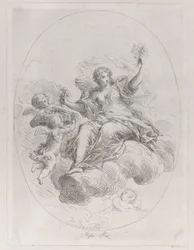 Figure allégorique sur un nuage avec des putti, d