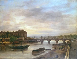Le bateau de Saint-Cloud devant la Concorde en 1826