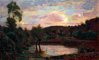 Coucher de soleil en Engadine, par Giuseppe Carozzi (1864-1938)
