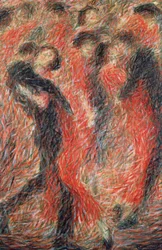 Tango, femme vêtue de rouge dansant, fantaisie d