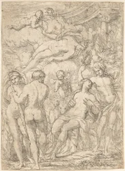 Allégorie avec des figures mythologiques