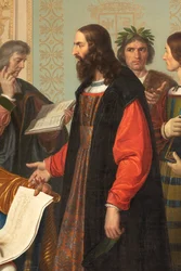 La cour de Ludovic le Moro, détail avec Léonard de Vinci