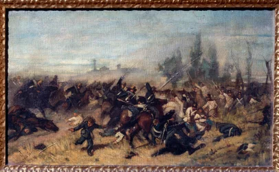 La charge de la Madonna della Scoperta (Bataille de Solferino et San Martino, le 24 juin 1859). Esquisse