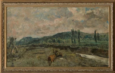 Paysage avec Chariots