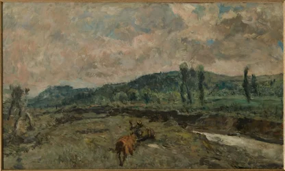Paysage avec Chariots