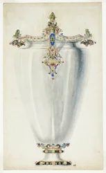 Vase monumental orné de bijoux