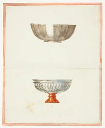 Deux coupes cannelées, l
