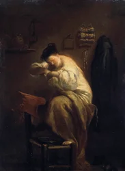 Femme cherchant des puces, années 1710