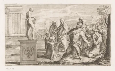Énée offre un taureau à Apollon
