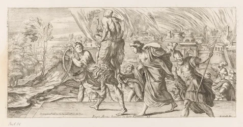 Énée fuit avec sa famille de Troie (Omzwervingen van Aeneas, L