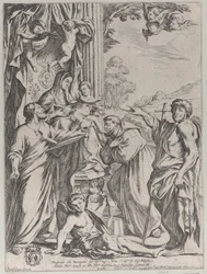 La Vierge en trône avec trois saints, 1668