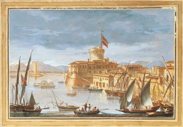 Vue du port de Livourne