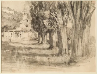 Paysage avec une église