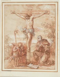 Saint Augustin et deux anges adorant le crucifix