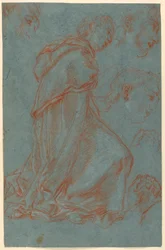 Études pour un moine agenouillé