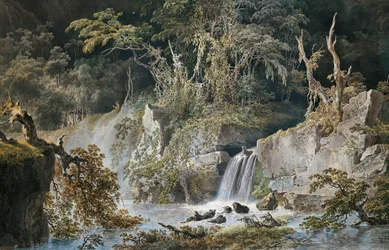 Paysage avec cascade