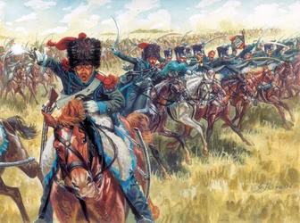 Premier Empire : 16e régiment de chasseurs à cheval de la Grande Armée - Illustration de Giuseppe Rava