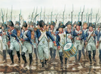 Premier Empire : infanterie de ligne française en 1805 - Illustration de Giuseppe Rava