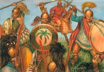Guerre punique : Infanterie lourde carthaginoise - Illustration de Giuseppe Rava