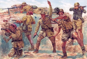 Seconde Guerre mondiale : bersagliers italiens en Libye pendant l