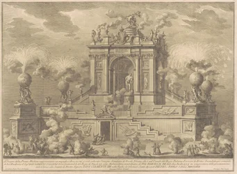 La Prima Macchina pour la Chinea de 1767 : Un arc de triomphe avec l