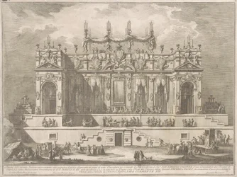La Seconda Macchina pour la Chinea de 1764 : Une magnifique galerie illuminée la nuit