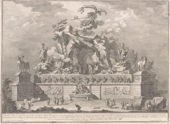 La Seconde Machine pour la Chinea de 1767 : Le Mont Etna avec la forge de Vulcain