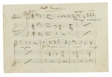 Autographe : Opéra Ernani, Finalarie Solingo, errante e misero