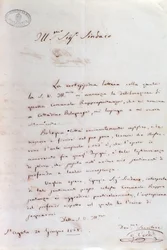Lettre manuscrite de Giuseppe Verdi au maire de Bologne lorsqu